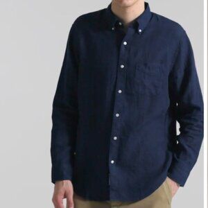 J. Crew Men's Baird McNutt Black Irish Linen Button Up Shirt Sz XXL Classic Fit